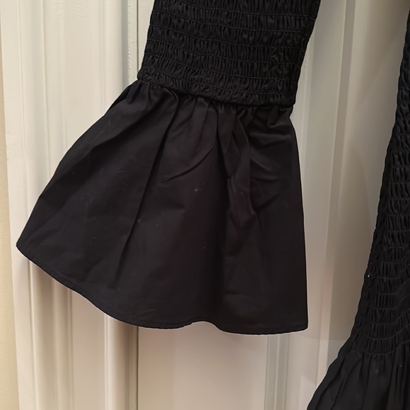 J.Crew Smocked button-up mini dress SzSmall Black - Picture 10 of 11